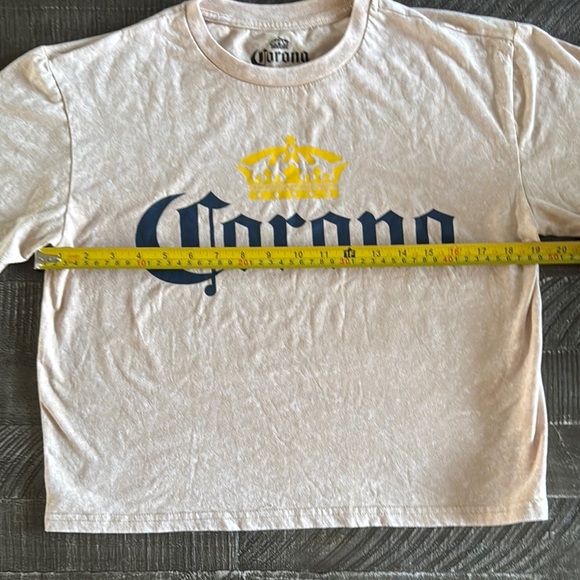Corona Cream T-Shirt with Blue and Yellow Logo - Picture 3 of 4
